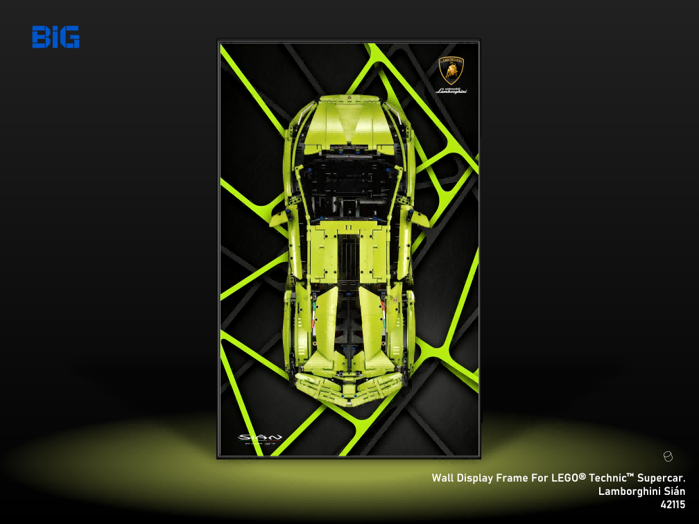 LEGO Wall Display Frame for Supercar Lamborghini Sian (42115)