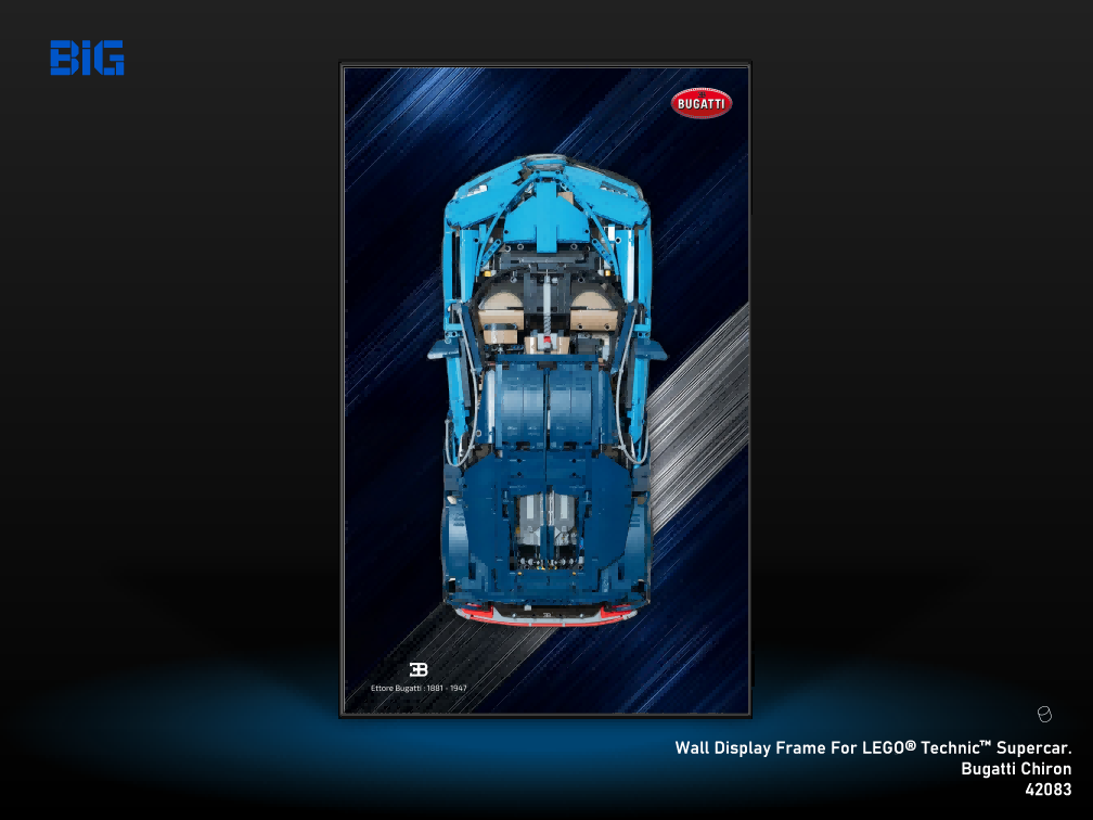 LEGO Wall Display Frame for Supercar Bugatti Chiron (42083)