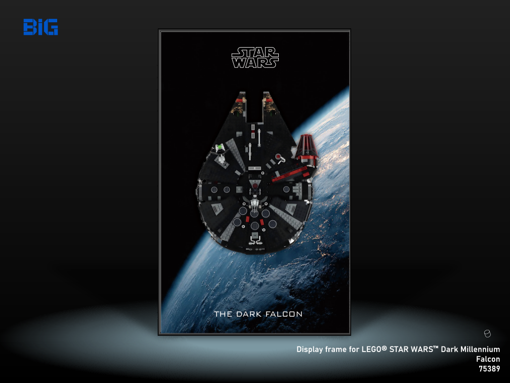 LEGO Wall Display Frame for Star Wars Dark Millennium Falcon (75389)