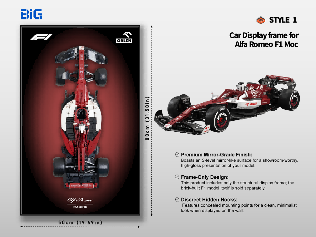 Alfa Romeo F1 Moc Wall-Mounted Display Frame