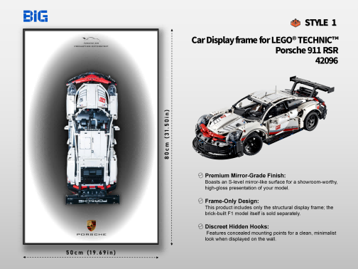 LEGO Wall Display Frame for Porsche 911 RSR  (42096)