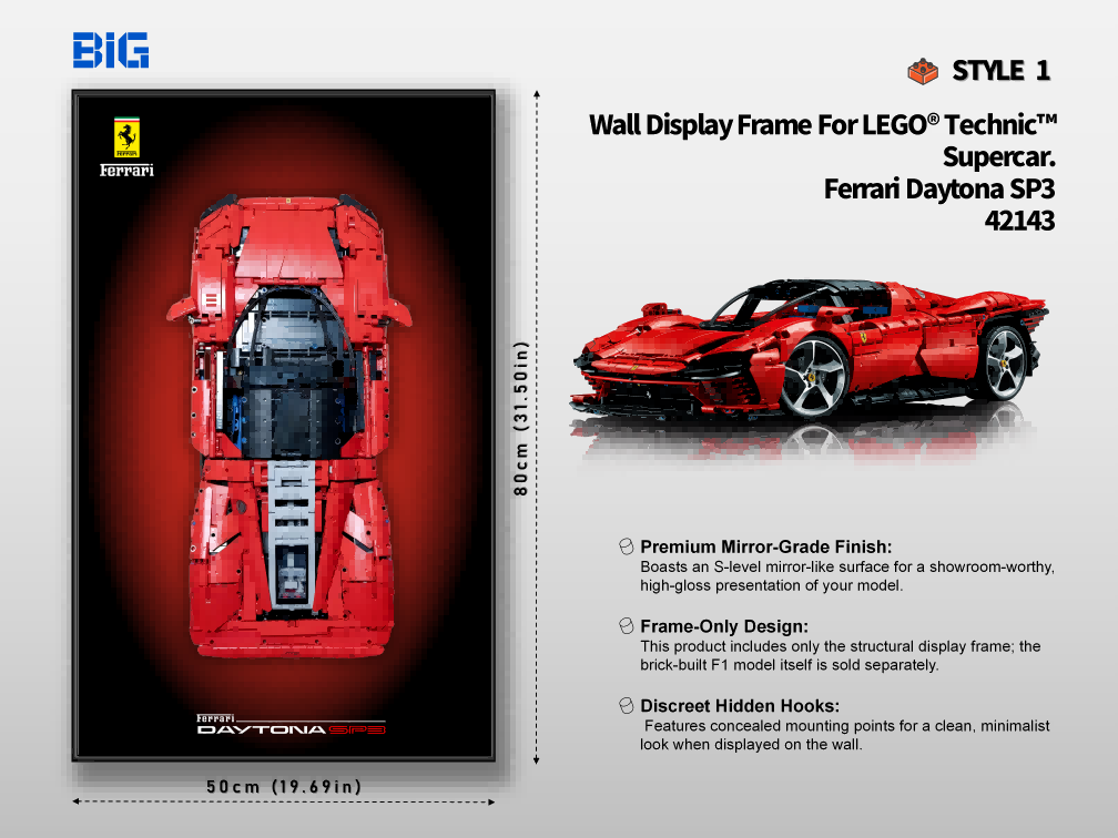 LEGO Wall Display Frame for Ferrari Daytona SP3 (42143)