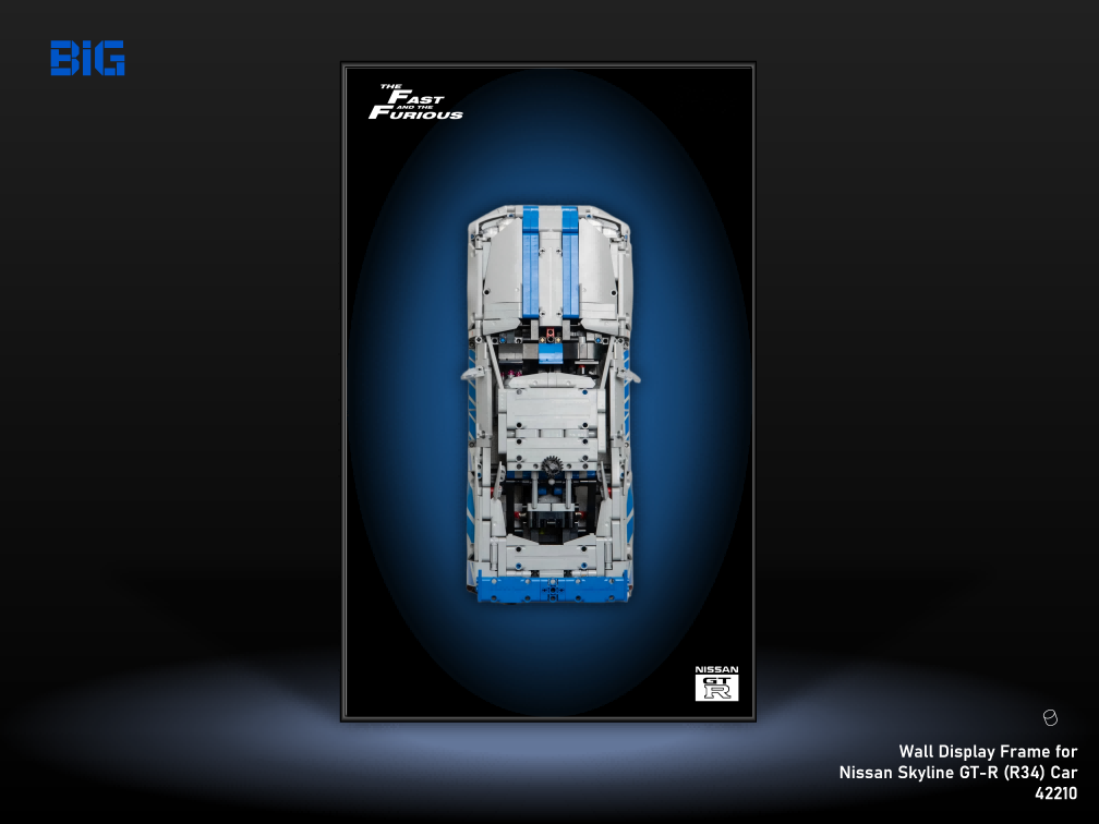LEGO Wall Display Frame for Nissan Skyline GT-R (R34) Car (42210)