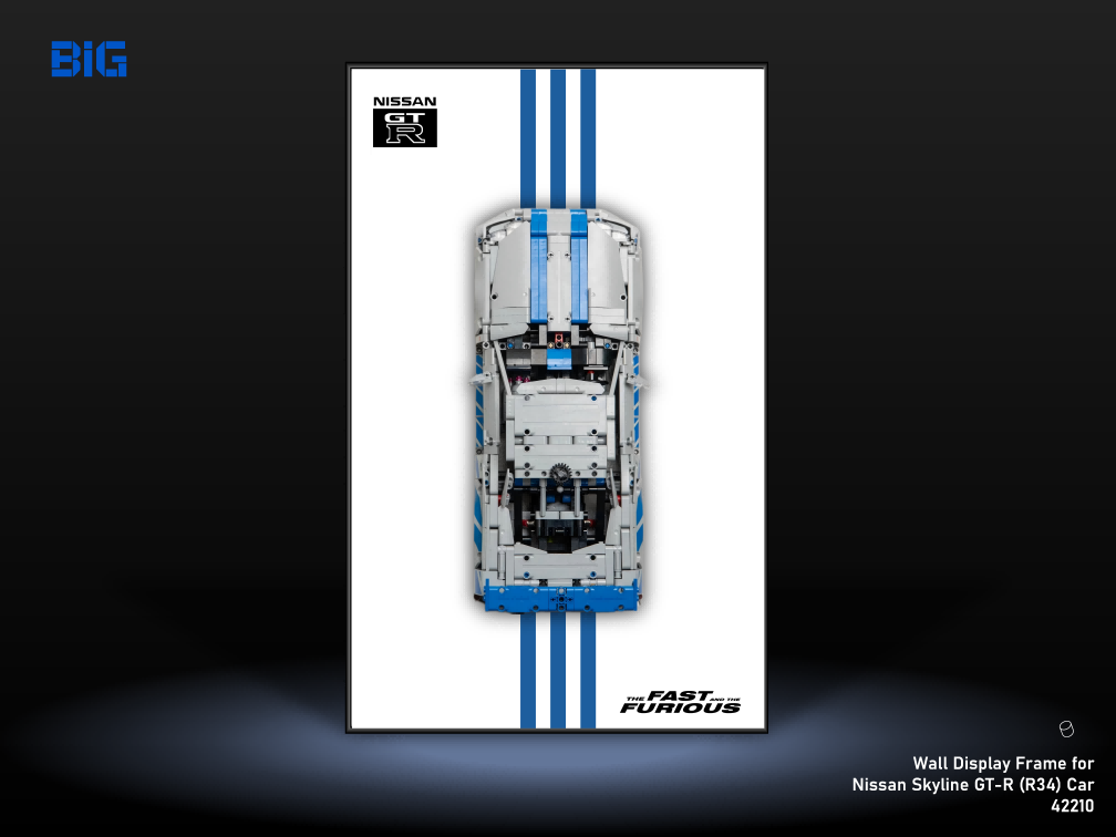 LEGO Wall Display Frame for Nissan Skyline GT-R (R34) Car (42210)