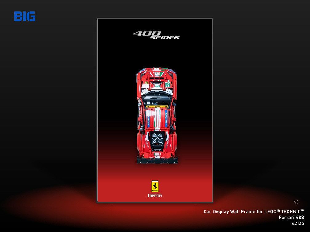 LEGO Wall Display Frame for Ferrari 488 (42125)