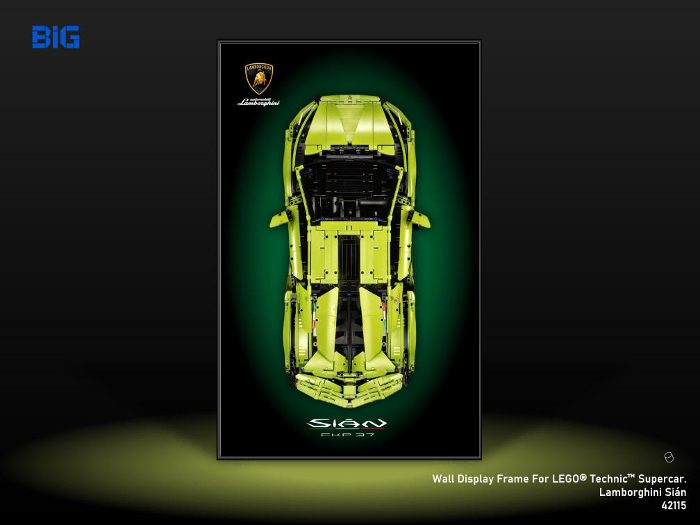 LEGO Wall Display Frame for Supercar Lamborghini Sian (42115)