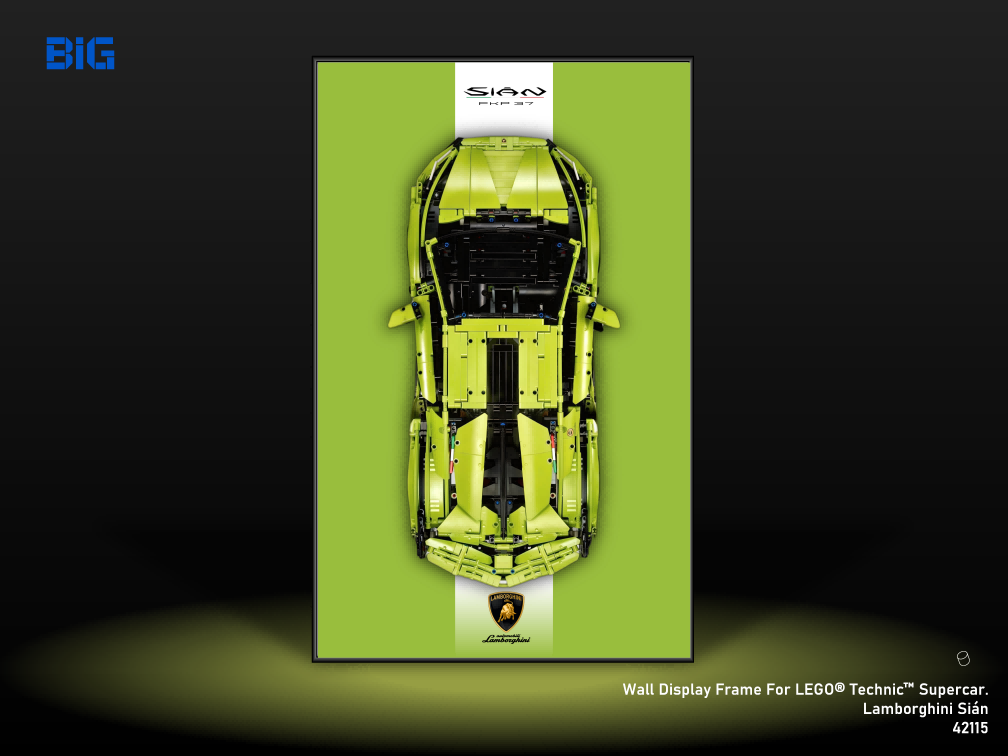 LEGO Wall Display Frame for Supercar Lamborghini Sian (42115)