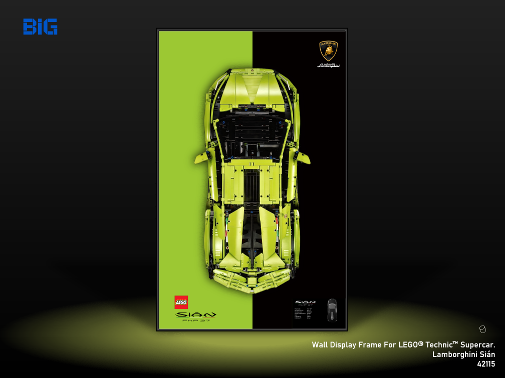 LEGO Wall Display Frame for Supercar Lamborghini Sian (42115)