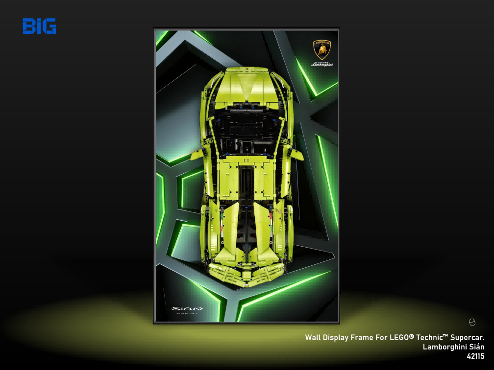 LEGO Wall Display Frame for Supercar Lamborghini Sian (42115)