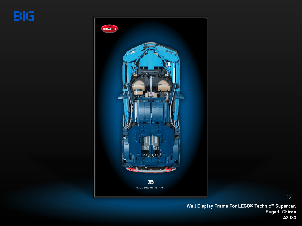 LEGO Wall Display Frame for Supercar Bugatti Chiron (42083)