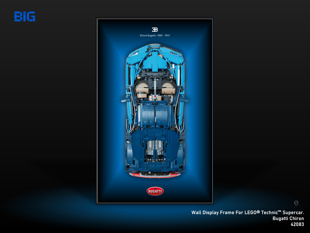 LEGO Wall Display Frame for Supercar Bugatti Chiron (42083)
