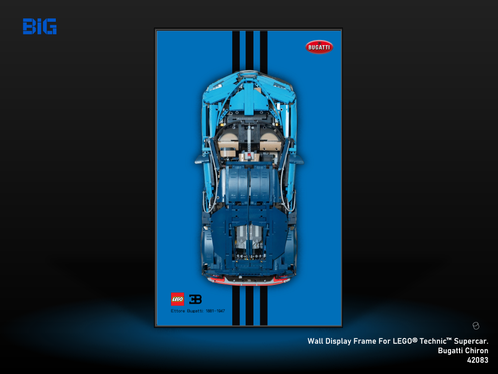 LEGO Wall Display Frame for Supercar Bugatti Chiron (42083)