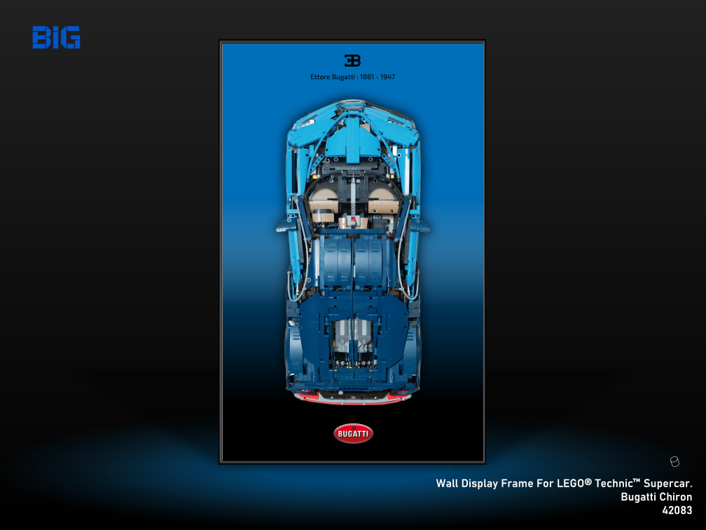 LEGO Wall Display Frame for Supercar Bugatti Chiron (42083)