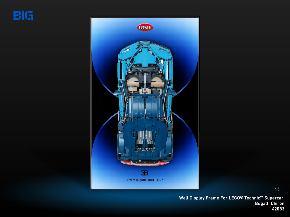 LEGO Wall Display Frame for Supercar Bugatti Chiron (42083)