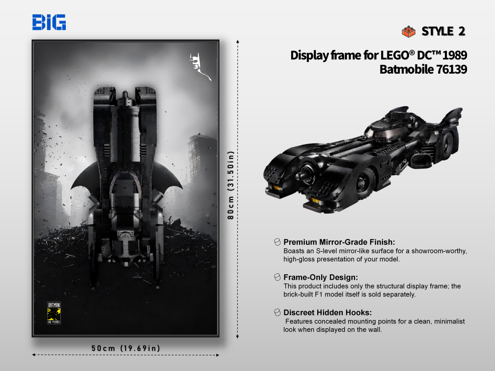 LEGO Wall Display Frame for Batmobile (76139)