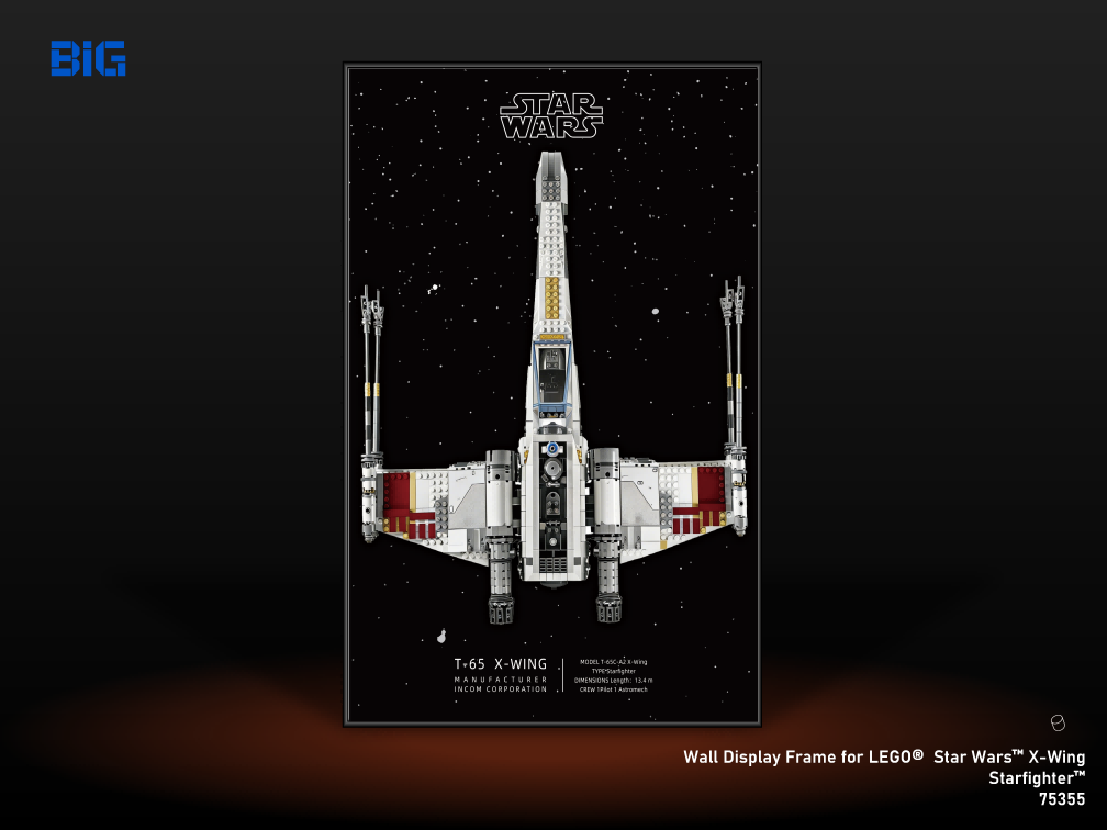 LEGO Wall Display Frame for Star Wars X-Wing Starfighter (75355)