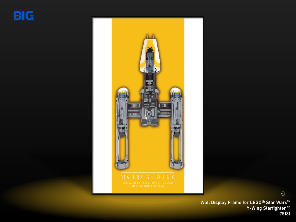 LEGO Wall Display Frame for Star Wars Y-Wing Starfighter (75181)