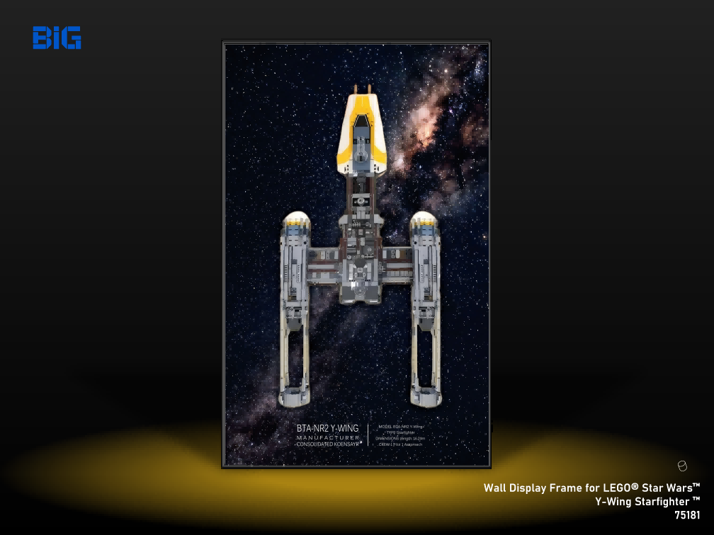 LEGO Wall Display Frame for Star Wars Y-Wing Starfighter (75181)