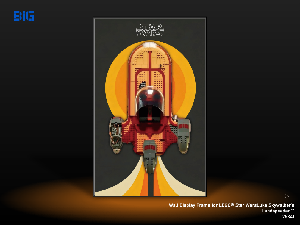 LEGO Wall Display Frame for Star Wars Luke Skywalker`s Land speeder (75341)