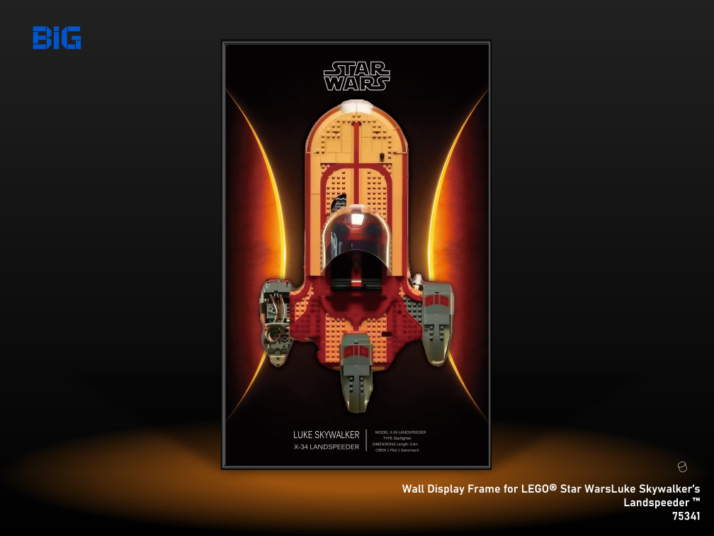 LEGO Wall Display Frame for Star Wars Luke Skywalker`s Land speeder (75341)