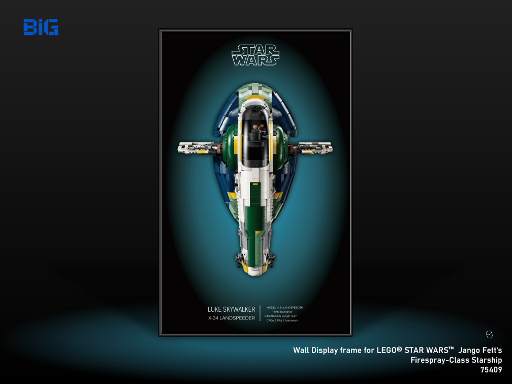 LEGO Wall Display Frame for Star Wars Jango Fett`s Firespray-Class Starship (75409)