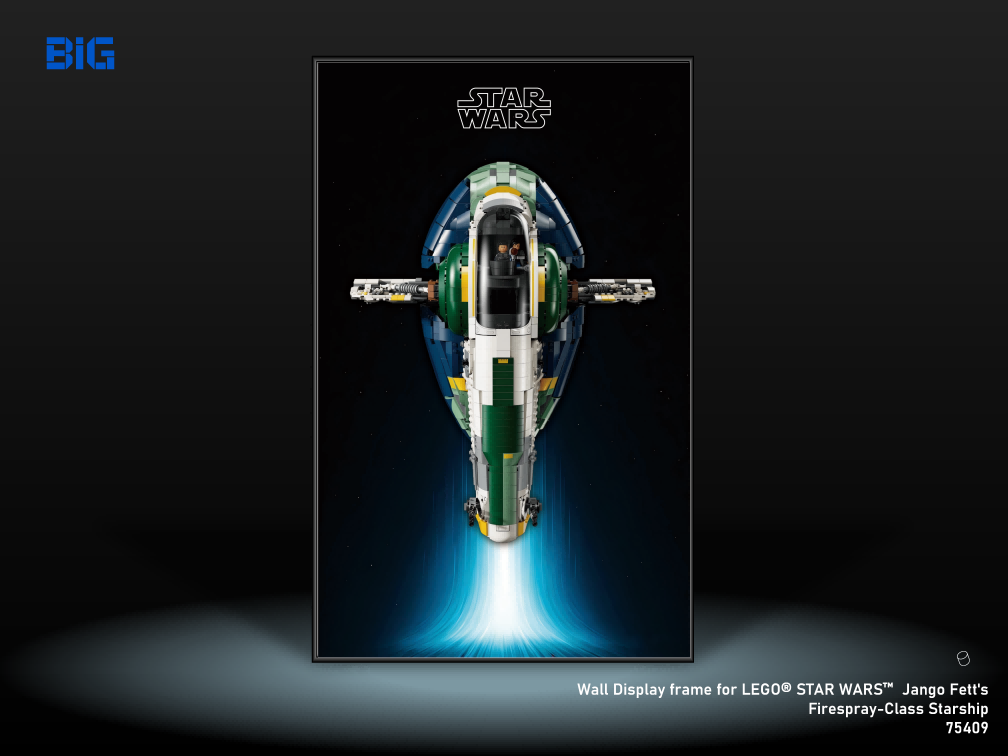 LEGO Wall Display Frame for Star Wars Jango Fett`s Firespray-Class Starship (75409)