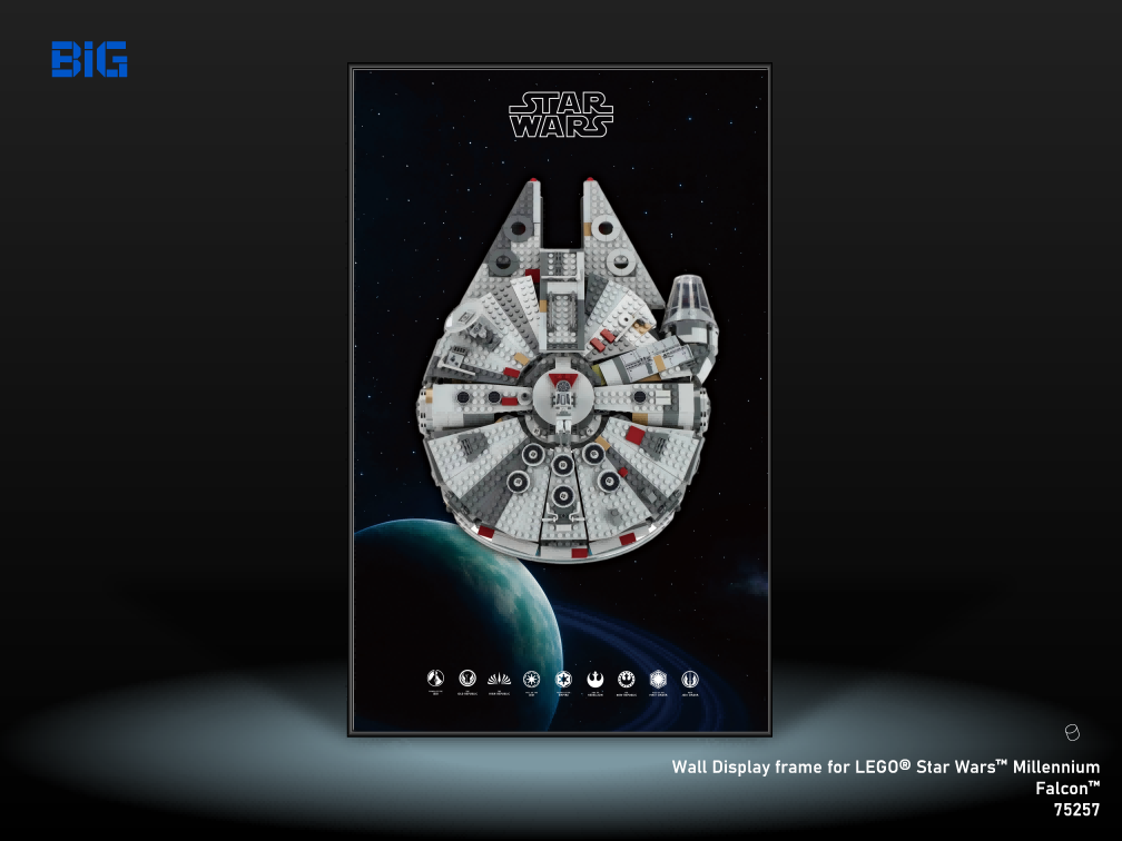 LEGO Wall Display Frame for Star Wars Millennium Falcon (75257)