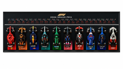 Wall Display Frame for LEGO® 10 x F1 Speed Champions F1 Cars