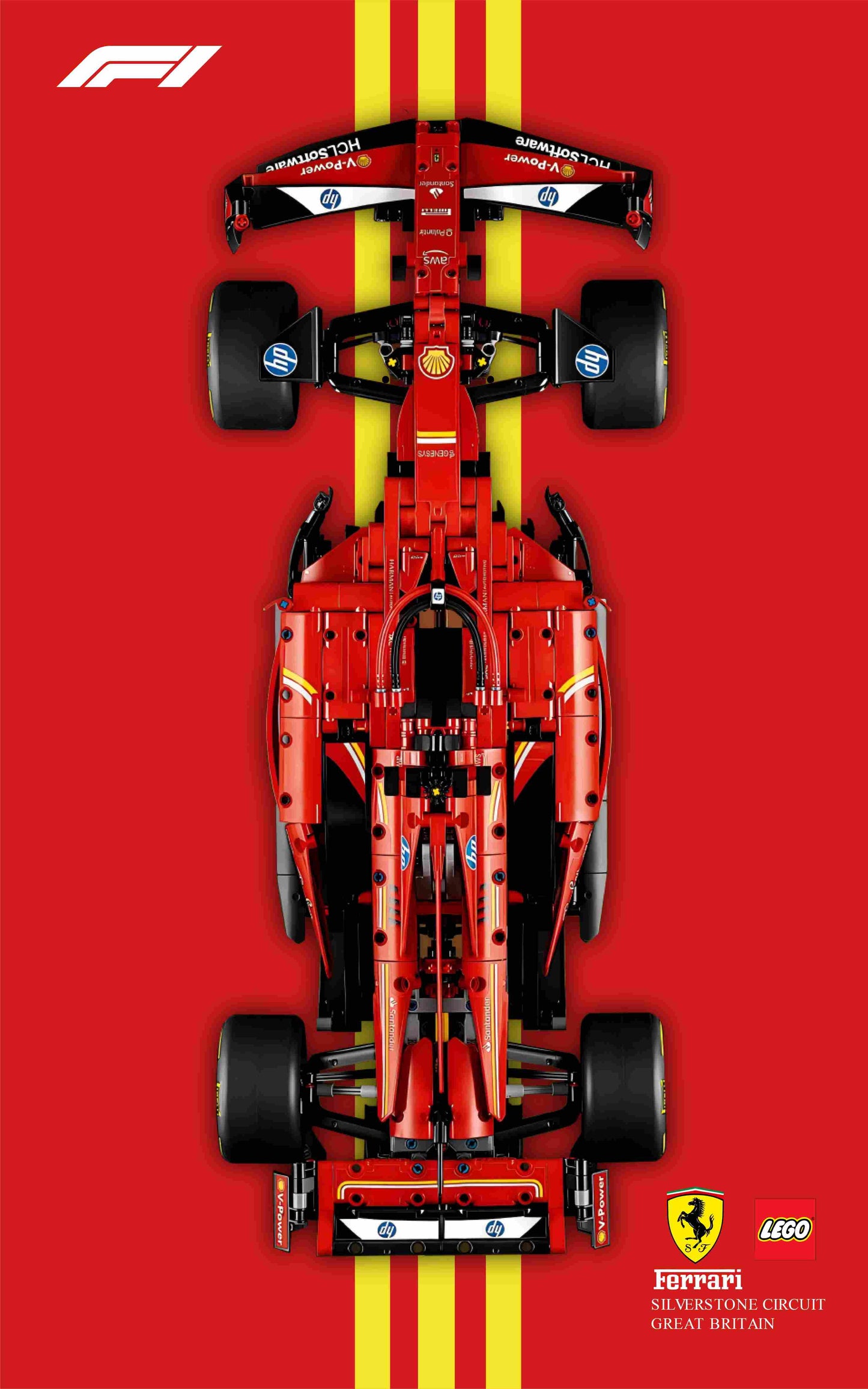 LEGO Wall-Mounted Display Frame for Ferrari F1 SF-24(42207)