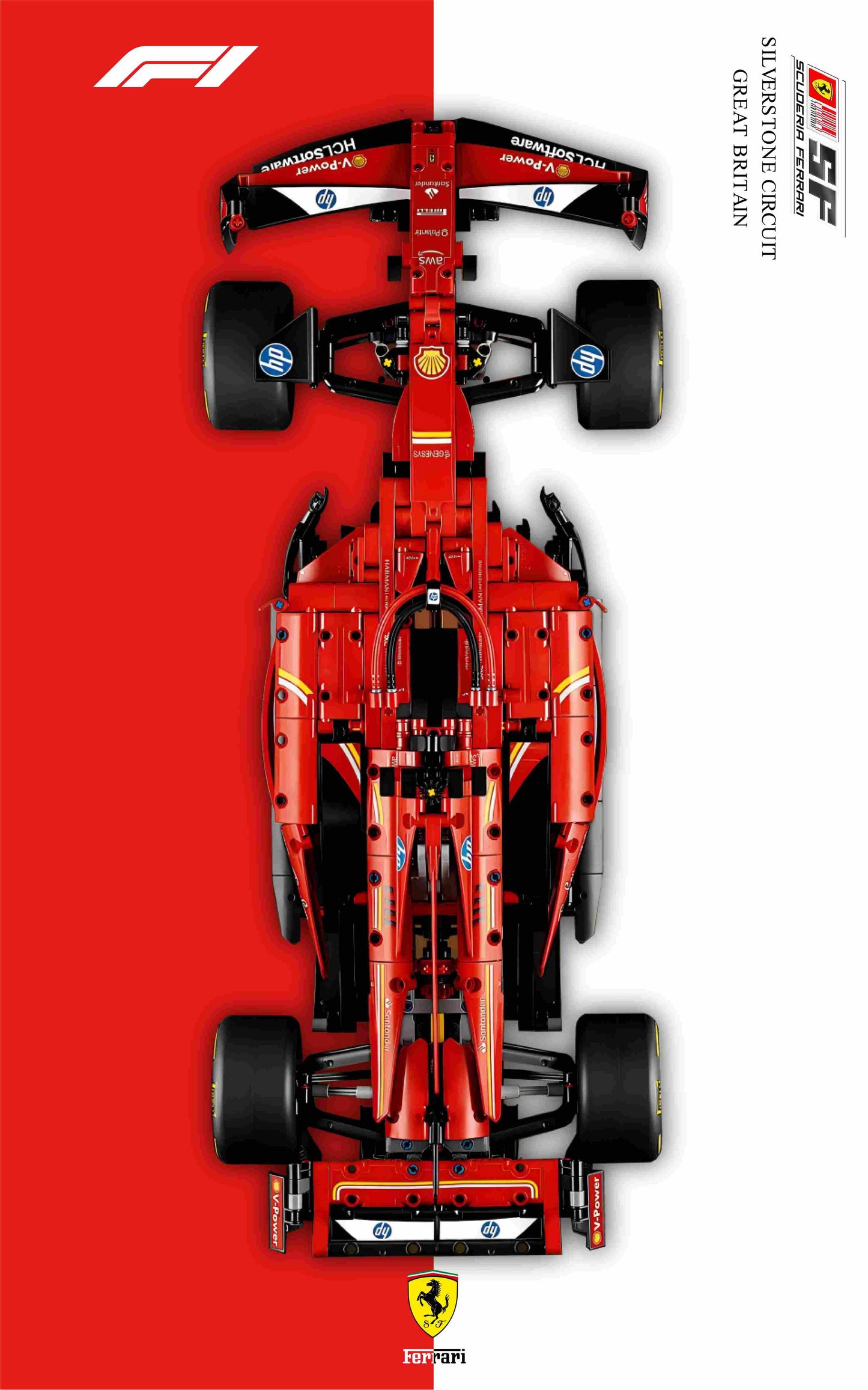 LEGO Wall-Mounted Display Frame for Ferrari F1 SF-24(42207)