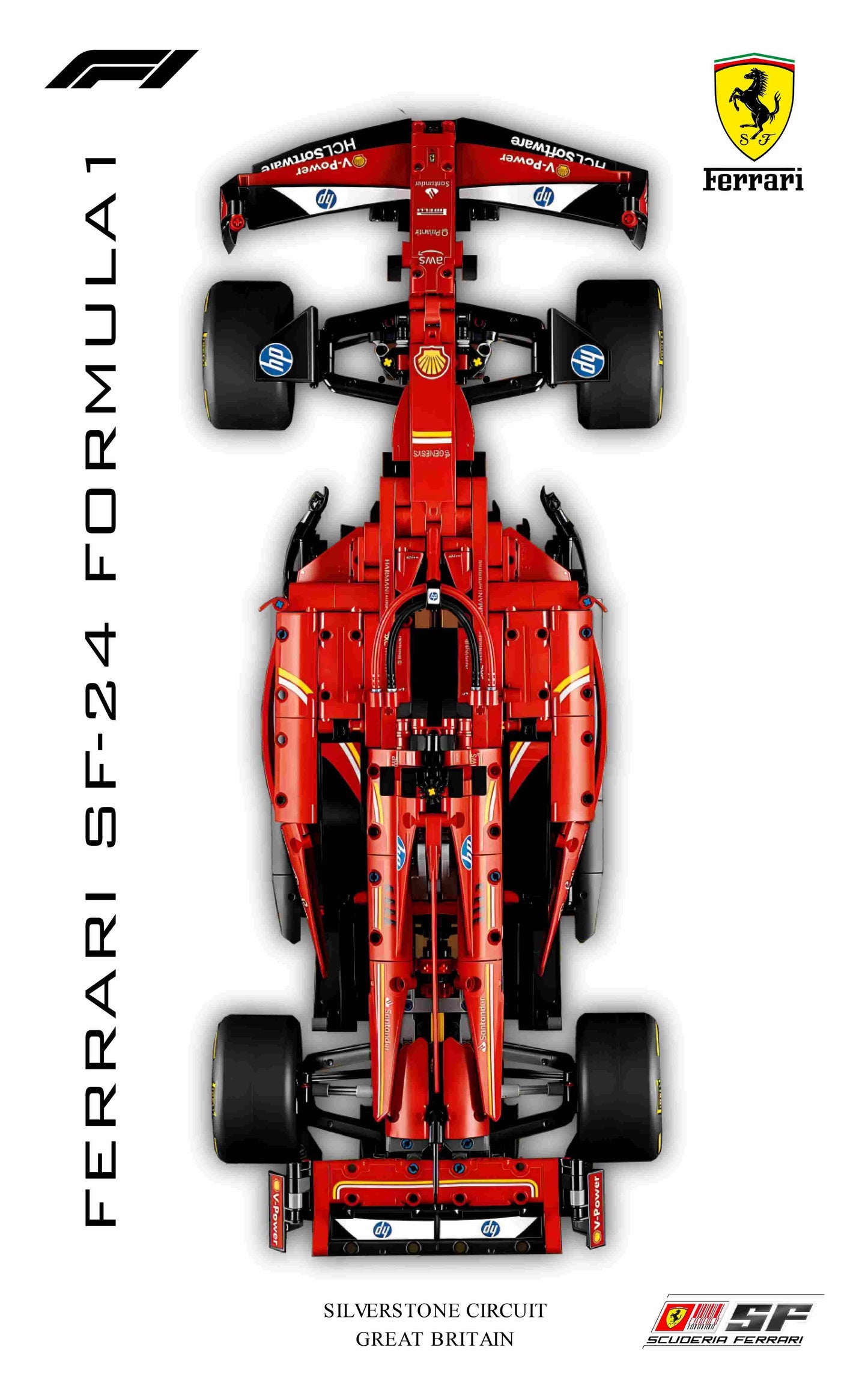LEGO Wall-Mounted Display Frame for Ferrari F1 SF-24(42207)
