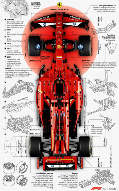 LEGO Wall-Mounted Display Frame for Ferrari F1 SF-24(42207)
