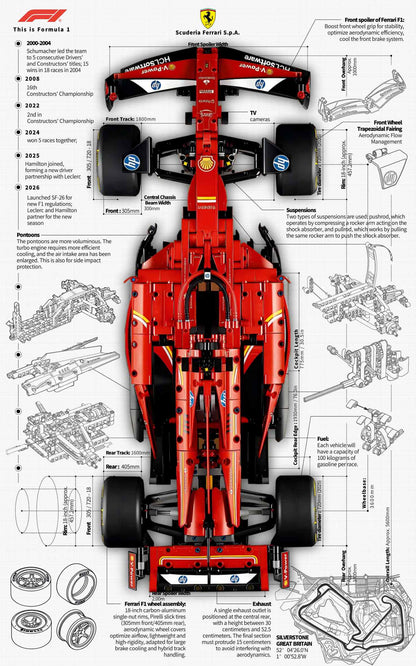 LEGO Wall-Mounted Display Frame for Ferrari F1 SF-24(42207)