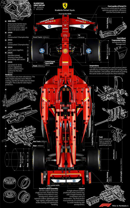 LEGO Wall-Mounted Display Frame for Ferrari F1 SF-24(42207)