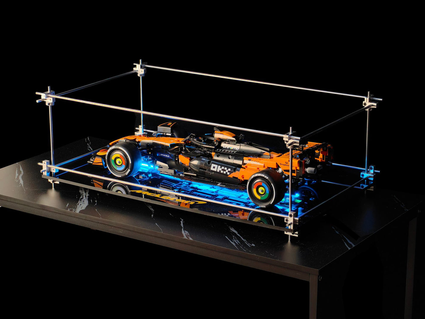Premium Minimalist Metal Display Frame, Open-Style for LEGO Series McLaren F1  Car (42141)